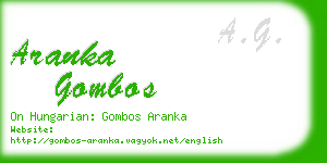 aranka gombos business card